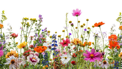 PNG Photo of *flower hills, border*, isolated on white background --ar 3:2 --v 6.0