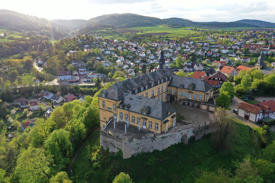 Schloss Friedrichstein in Bad Wildungen / Hessen Luftaufnahme