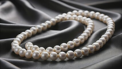 Elegant and timeless pearl necklace on a black velvet background, jewelry, luxury, fashion, accessory, pearls, necklace