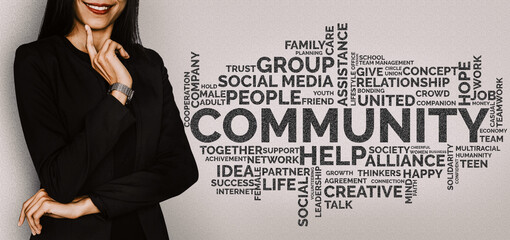 Human Resources Recruitment and People Networking Concept. Modern graphic interface showing...