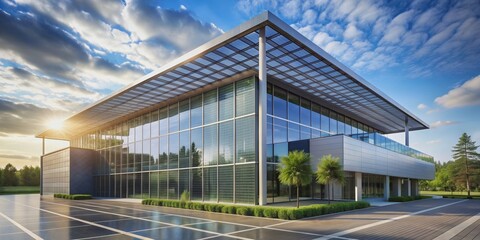 Sleek modern building utilizing renewable energy sources , energy, contemporary, sustainability