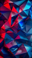 Obraz premium a blue and red abstract background with triangles