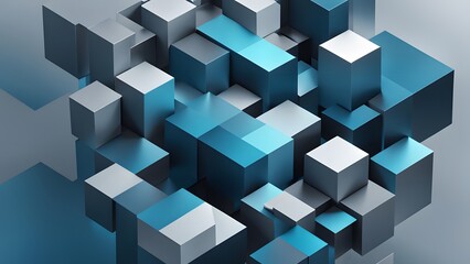 Obraz premium abstract blue cubes background