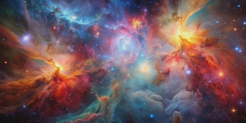 Galactic background showcasing sumptuous colors of nebulas in stunning astrophotography, galaxy, space, universe, stars