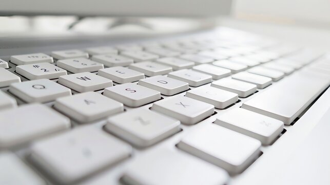 a close up of a white computer keyboard