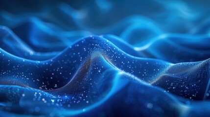 Obraz premium Generate a high-resolution abstract background in vibrant blue with a focus on textured fiber details. The design should be dynamic and suitable for backgrounds, textile patterns, and art projects