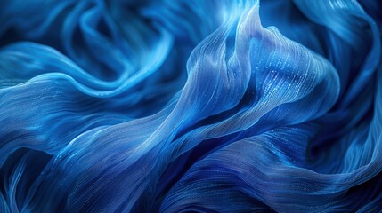 Obraz premium Craft a vibrant blue abstract background with a focus on fiber texture. The design should be rich and visually compelling, suitable for backgrounds and textile designs