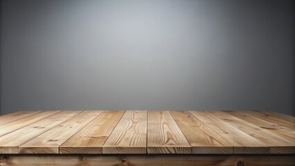 Minimalistic macro view of empty wooden table with gray background, minimalistic, macro, view, empty, wooden, table, gray