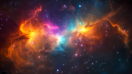 Fototapeta premium A breathtaking view of a nebula with vibrant colors and swirling gases