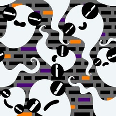 Halloween ghost seamless cartoon pattern for wrapping paper and fabrics
