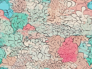 Fototapeta premium Abstract pastel color pattern with flowing lines and shapes