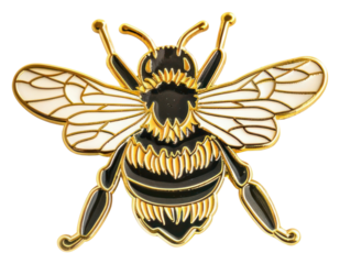 Elegant bee enamel pin