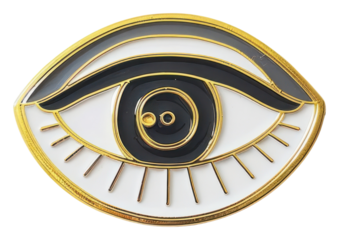 Stylish eye-shaped enamel pin