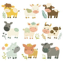 Fototapeta premium Vector Pasture simple and minimali