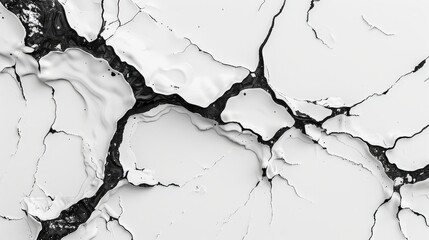 Fototapeta premium Create a high-resolution abstract design featuring organic textures with detailed black veins on a white background. Focus on creating an engaging and intricate pattern