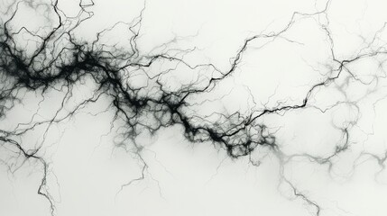 Fototapeta premium Generate an abstract image with intricate black veins forming an organic texture on a white background. Emphasize the detail and visual impact of the design