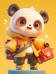 Fototapeta premium Cute 3D pet panda