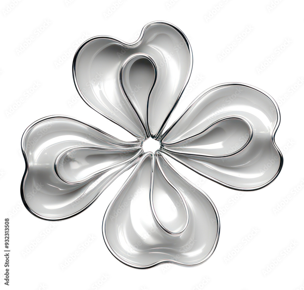 Wall mural png a flower silver jewelry shape.