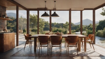 table and chairs in a dining room