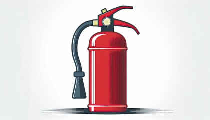 Obraz premium red fire extinguisher on a white background
