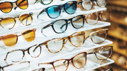 Stylish and Trendy Eyeglasses Collection Showcased at the Local Optician s Store for Fashion Enthusiasts Seeking the Latest Eyewear Trends in the Market