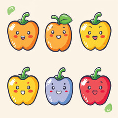 Vector Bell Pepper simple and mini