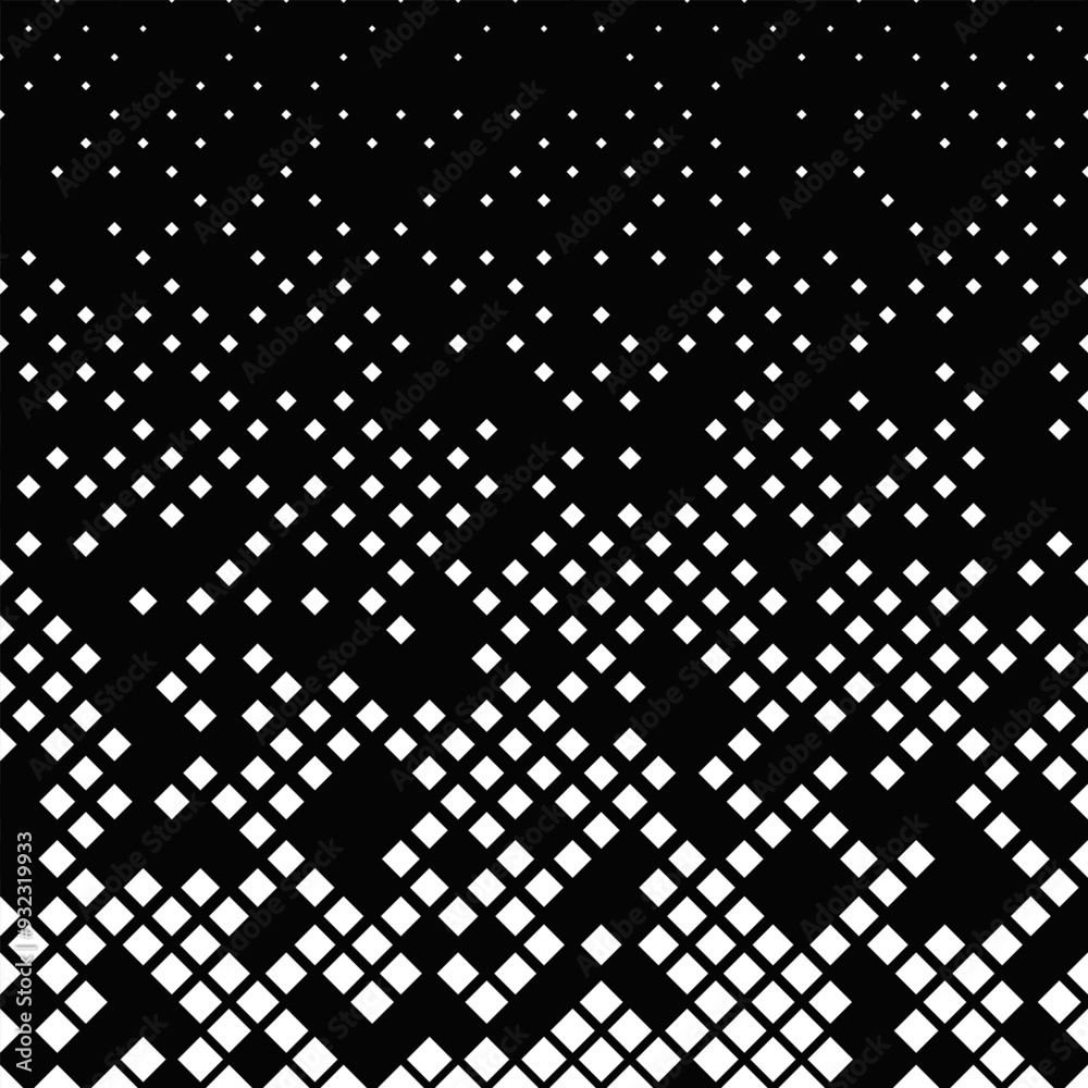 Poster monochrome diagonal square pattern background - abstract black and white vector design from squares