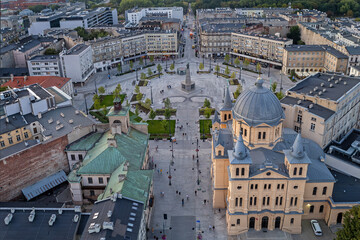 Obraz premium The city of Łódź - view of Freedom Square. 