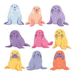 Vector Walrus simple and minimalis