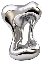 PNG  Abstract shiny metallic fluid shape