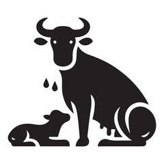 Graphic Images of Silhouettes of Dairy Cows