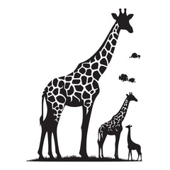 Obraz premium Vectors of Giraffe Head Silhouettes