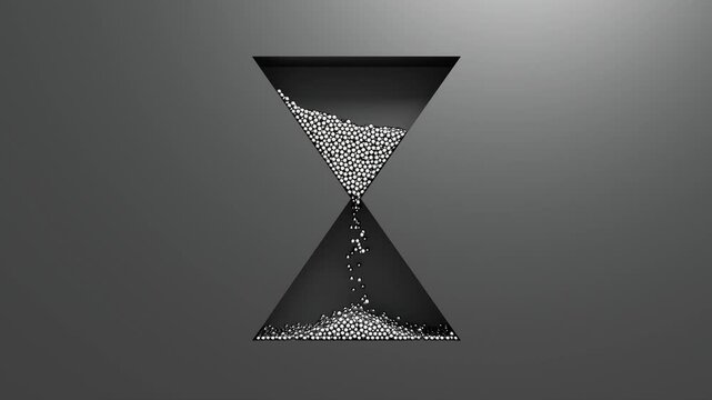 an hourglass that turns indefinitely to symbolize the passing of time