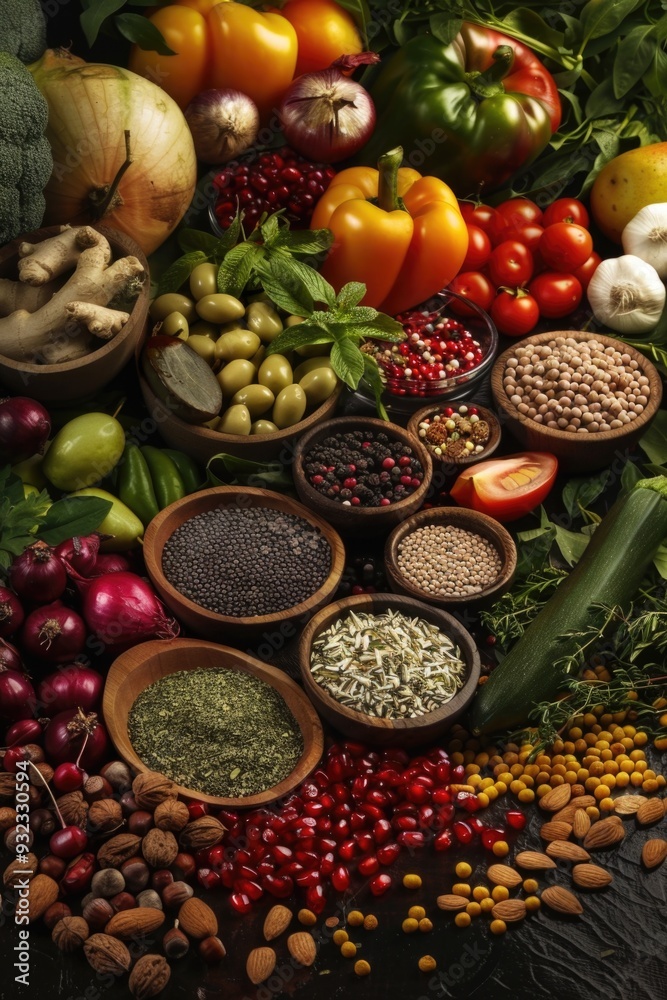 Poster a table filled with various types of food, perfect for events or gatherings