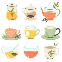 Fototapeta premium Vector Tea simple and minimalist d