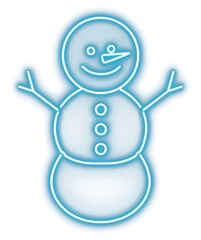 PNG Neon snowman glowing illustration
