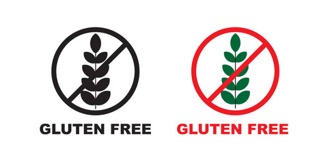 Gluten free seal icon. Vector illustration. No gluten sign symbol