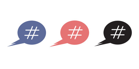 Hashtag icon set. Vector illustration. Social media hashtag symbol. Hashtag sing