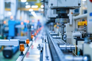 Obraz premium A machine operating in a factory setting