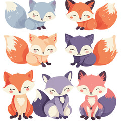 Vector Kitsune simple and minimali