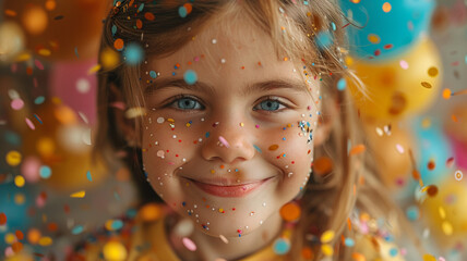 Beautiful cute baby close up	 on party