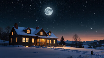 Fototapeta premium house in the snow