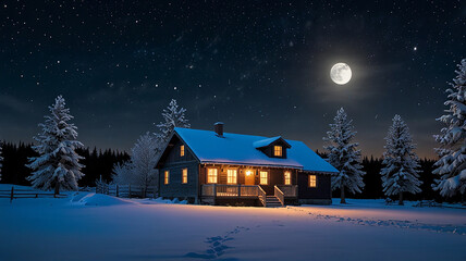 house in the snow