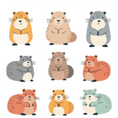 Obraz premium Vector Marmot simple and minimalis