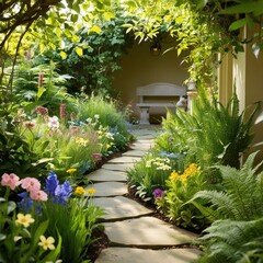 Small Garden with Flowers