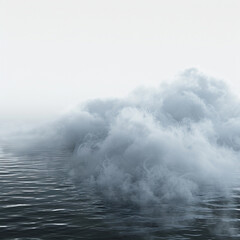 Fototapeta premium clouds ocean sky fog mist sea water horizon calm serene ethereal nature weather peaceful seascape tranquil overcast vast cloudy dreamlike surreal marine 