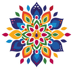 PNG Colorful mandala art design