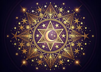 Celestial harmony embodied in intricate design, connecting stars and representing unity and interconnectedness among the vast expanse of the universe.