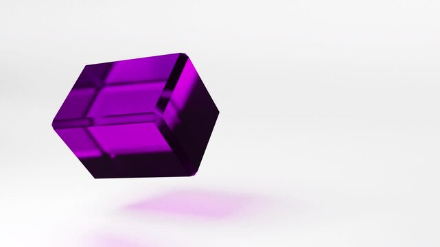 Geometric shape motion graphic background, glass 3d element