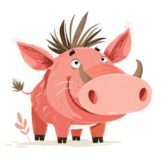 Fototapeta premium Vector Warthog simple and minimali